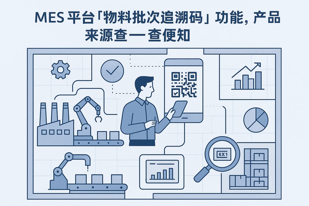 MES 平台「物料批次追溯码」功能，产品来源一查便知